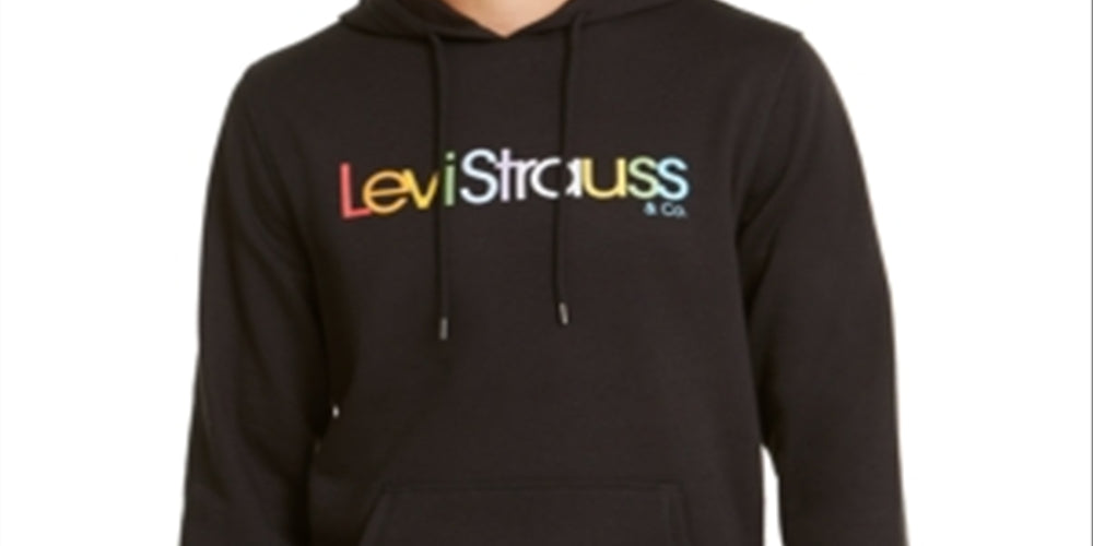 Levi's Men's Burndlen Fleece Logo Hoodie Black Size Large