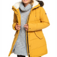 Roxy Junior's Ellie Hooded Faux Fur Trim Puffer Coat Yellow Size Small