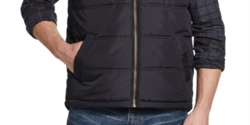 Weatherproof Vintage Men's Zip Front Vest Black Size XXX-Large