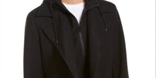 American Rag Men's Zip Bib Double Breasted Wool Coat Black Size X-Large