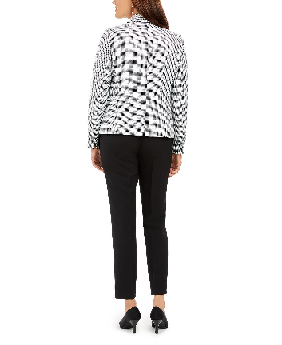 Le Suit Women's Houndstooth Professional Pant Suit Black Size 12