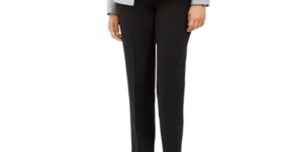 Le Suit Women's Houndstooth Professional Pant Suit Black Size 12