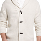 Weatherproof Vintage Men's Cable Knit Shawl Collar Cardigan Sweater Blue Size Medium