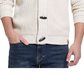 Weatherproof Vintage Men's Cable Knit Shawl Collar Cardigan Sweater Blue Size Medium