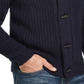 Weatherproof Vintage Men's Cable Knit Shawl Collar Cardigan Sweater Blue Size Medium
