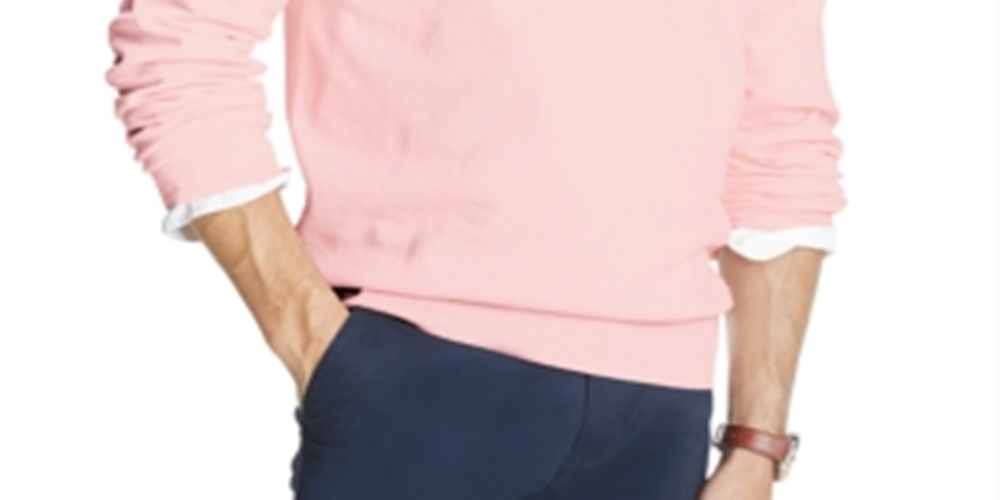 Tommy Hilfiger Men's Signature Regular-Fit Solid V-Neck Sweater Pink Size L