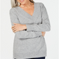Karen Scott Women's V Neck Long Sleeve Sweater Gray Size X-Small