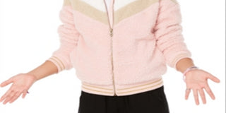 Epic Threads Big Girl's Chevron Stripe Teddy Jacket Pink Size XL