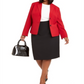 Le Suit Women's Plus Pencil Skirt Suit Red Size 14W