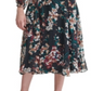 Tommy Hilfiger Women's Floral Long Sleeve Jewel Neck MIDI Sheath Dress Black Size 12