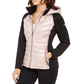 Calvin Klein Women's Performance Mixed-Media Quilted Jacket Pink Size XL