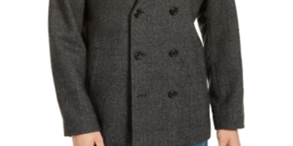 American Rag Men's Herringbone Coat Gray Size X-Large
