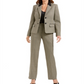 Le Suit Women's Plaid Print Pantsuit Brown Size 12