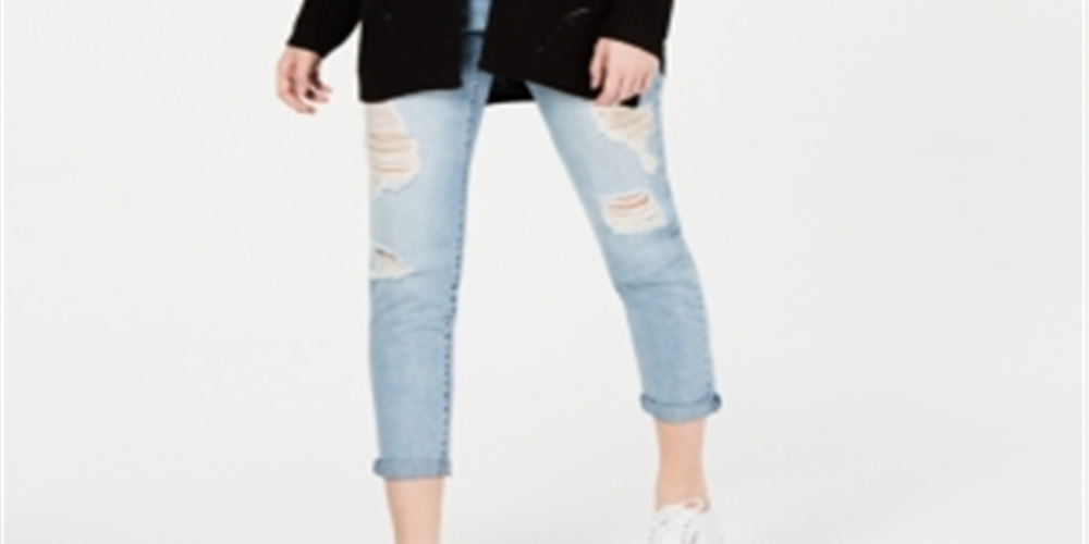 Hippie Rose Women's Pointelle Long Sleeves Cardigan Sweater Black Size M