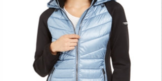 Calvin Klein Women's Performance Mixed Media Quilted Jacket Blue Size X-Large