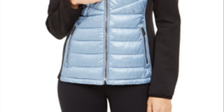 Calvin Klein Women's Performance Mixed Media Quilted Jacket Blue Size X-Large