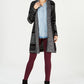 Style & Co Women's Printed Shawl Collar Cardigan Black Size Small