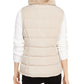 Calvin Klein Women's Faux-Fur Collar Vest Brown Size Large