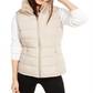 Calvin Klein Women's Faux-Fur Collar Vest Brown Size Large