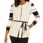 INC International Concepts Women's Faux Shearling Duster with Sueded Belt Brown Size S/M