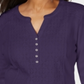 Karen Scott Women's Eyelet Front Cotton Henley Top Purple Size Petite Medium