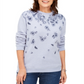 Karen Scott Women's Floral Print Fleece Sweatshirt Blue Size X-Large