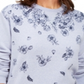 Karen Scott Women's Floral Print Fleece Sweatshirt Blue Size X-Large
