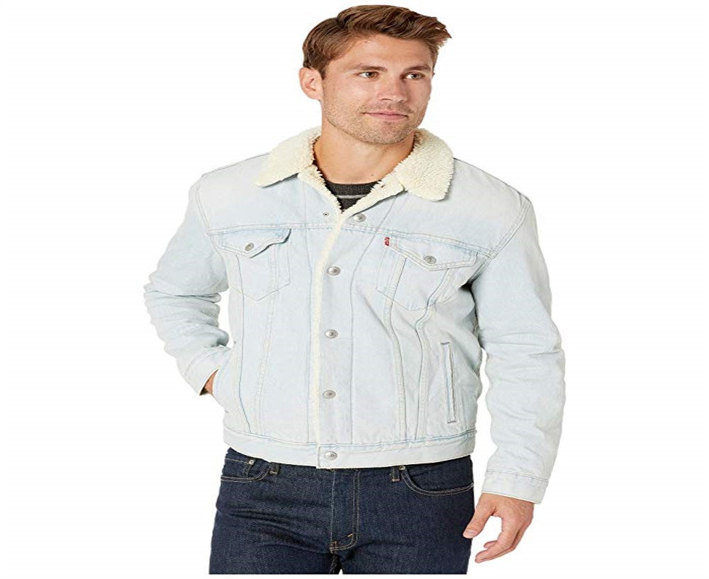 Levi's Men's Sherpa Denim Trucker Jacket Blue Size Small