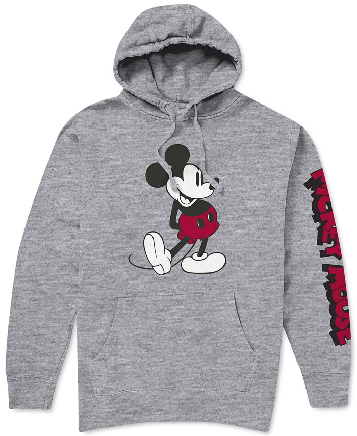 Mickey Men's Mouse Logo Hoodie Gray Size Large
