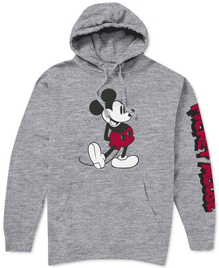 Mickey Men's Mouse Logo Hoodie Gray Size Large
