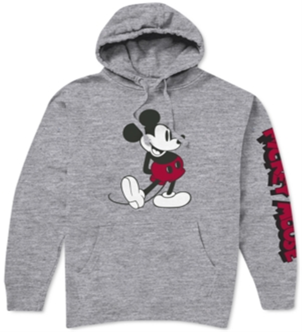 Mickey Men's Mouse Logo Hoodie Gray Size Large