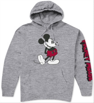 Mickey Men's Mouse Logo Hoodie Gray Size Large