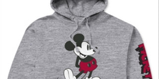 Mickey Men's Mouse Logo Hoodie Gray Size Large