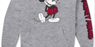 Mickey Men's Mouse Logo Hoodie Gray Size Large