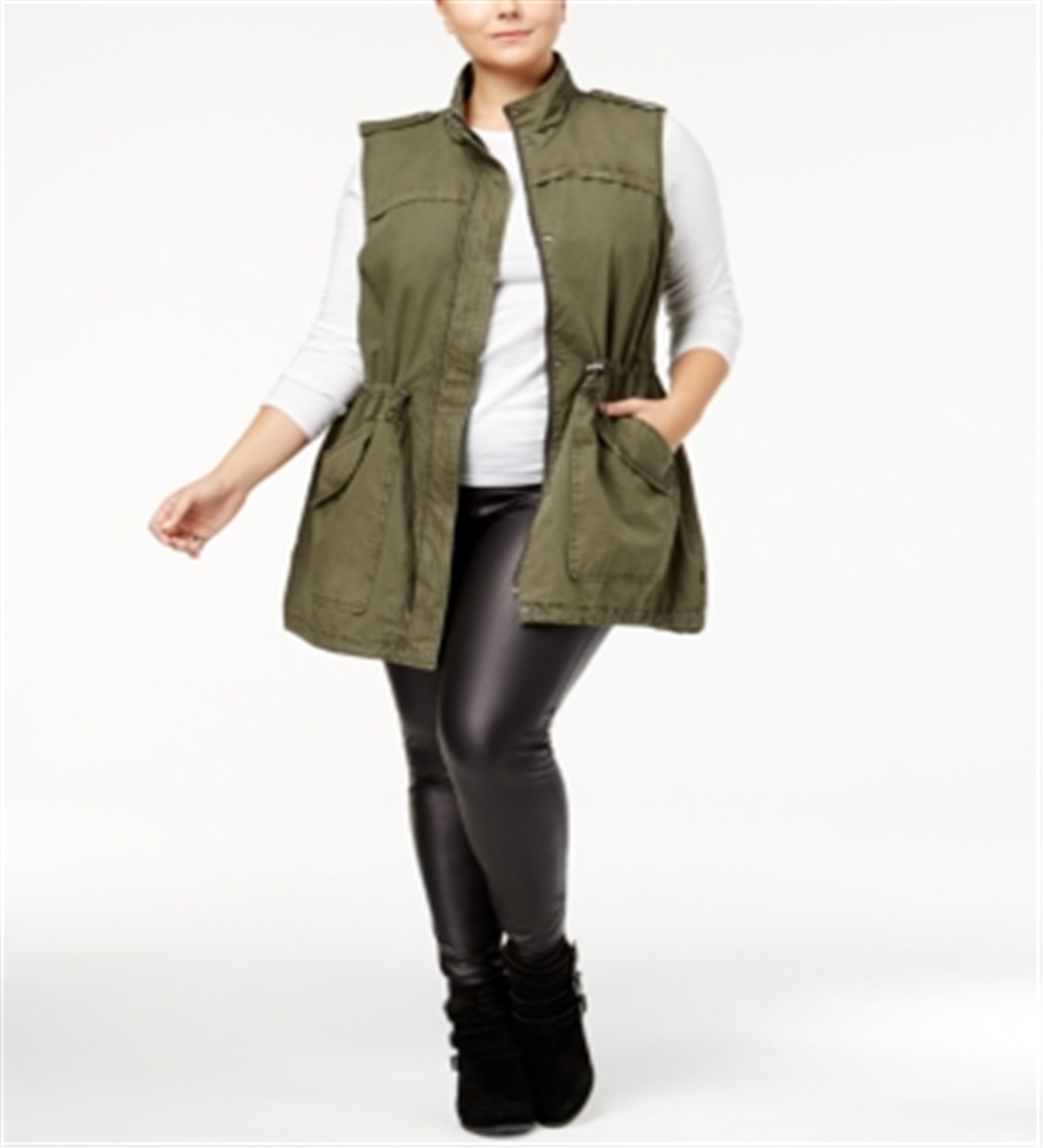 Levi's Women's Trendy Plus Cotton Vest Green Size 1X