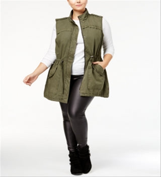 Levi's Women's Trendy Plus Cotton Vest Green Size 1X