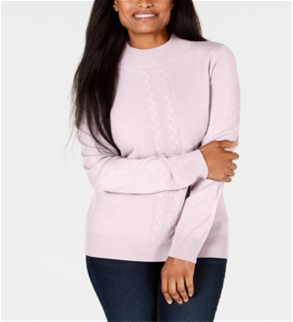 Karen Scott Women's Patterned Long Sleeve Crew Neck T-Shirt Pink Size XX-Large