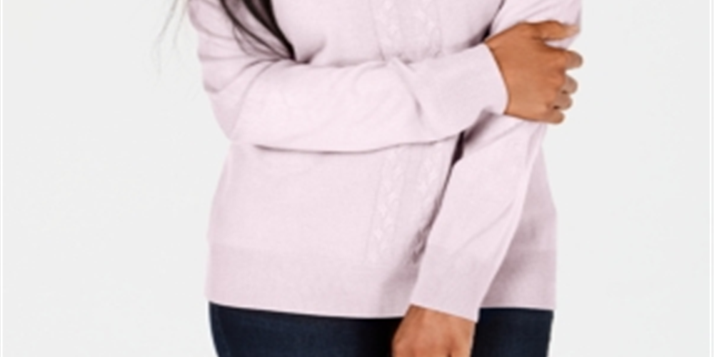 Karen Scott Women's Patterned Long Sleeve Crew Neck T-Shirt Pink Size XX-Large