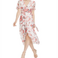 Bardot Women's Floral Short Sleeve Wrap Dress White Size 8