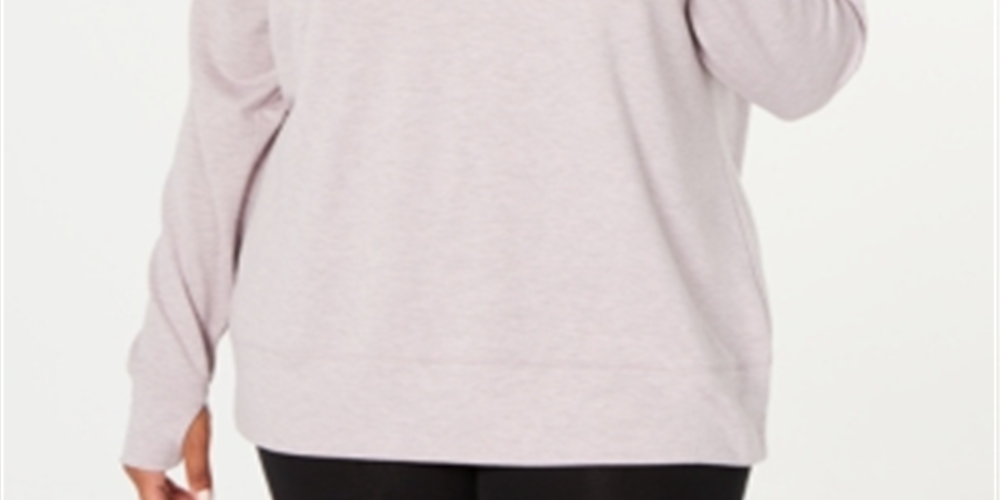 Ideology Women's Plus Off the Shoulder Sweatshirt Pink Size 2X