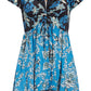 Free People Women's Knit Top La Bamba Babydoll Tie Front Blue Size XS