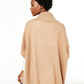 Charter Club Women's Cashmere Cowl Neck Poncho Brown Size L/XL