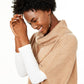 Charter Club Women's Cashmere Cowl Neck Poncho Brown Size L/XL