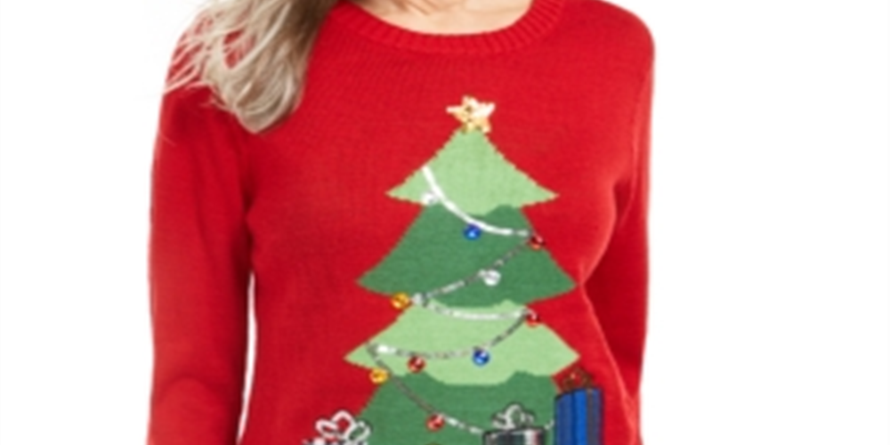 Karen Scott Women's Midnight Presents Sweater Red Size Petite XL