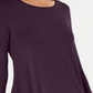 Alfani Women's Asymmetric 3/4 Sleeves T-Shirt Purple Size S
