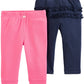 Carter's Unisex Kids W2 Pack Pants Pink Size Newborn