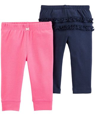 Carter's Unisex Kids W2 Pack Pants Pink Size Newborn