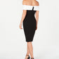 Calvin Klein Women's Seamed Off the Shoulder Dress Black Size 2 Petite
