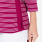 Karen Scott Women's Cotton Striped Vented Hem Top Pink Size X-Large