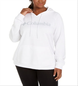 Columbia Women's Logo Print French Terry Hoodie White Size 1X